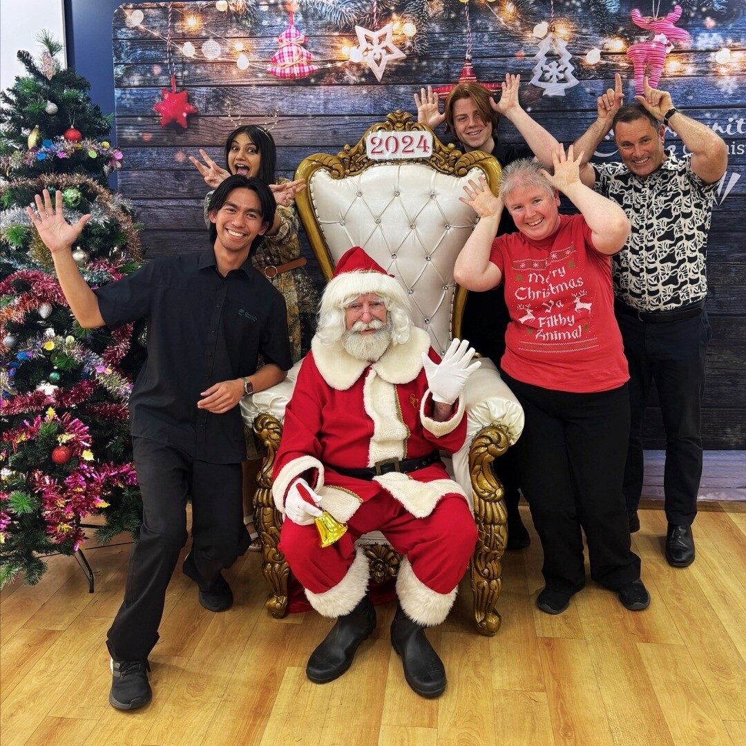 Santa at a corporate Christmas party