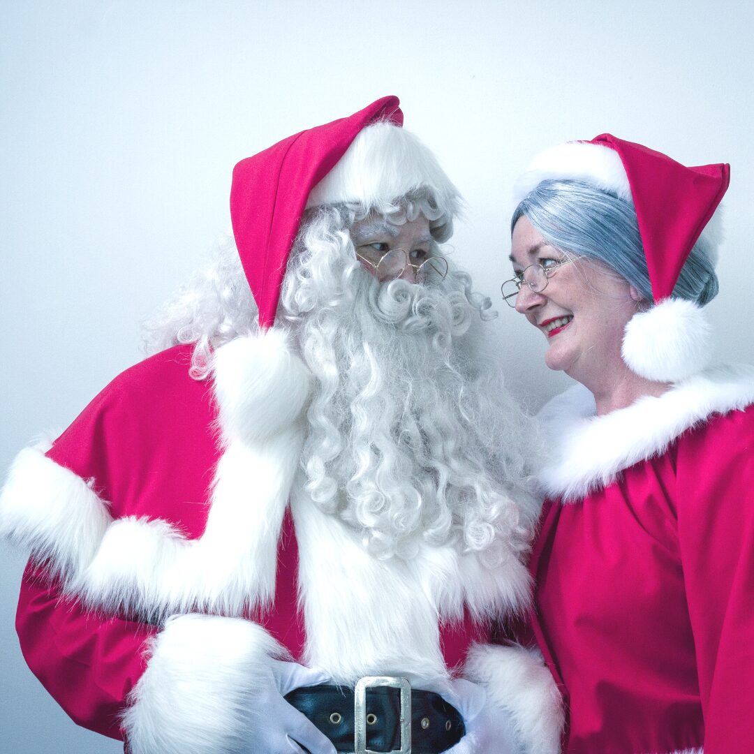 Santa and Mrs Claus sharing a warm moment