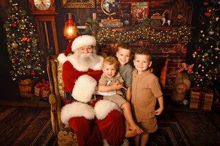 Santa with happy children